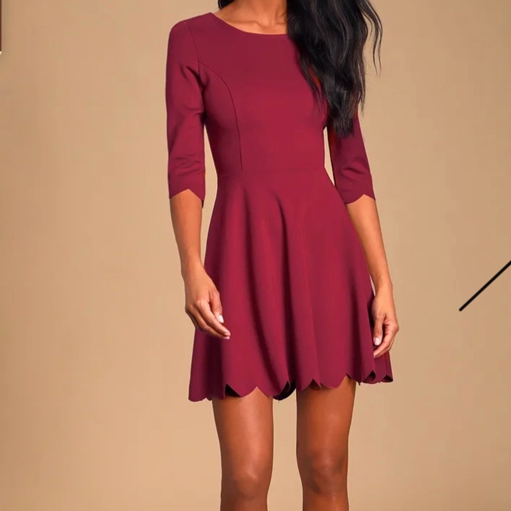 Lulus skater dress, burgundy